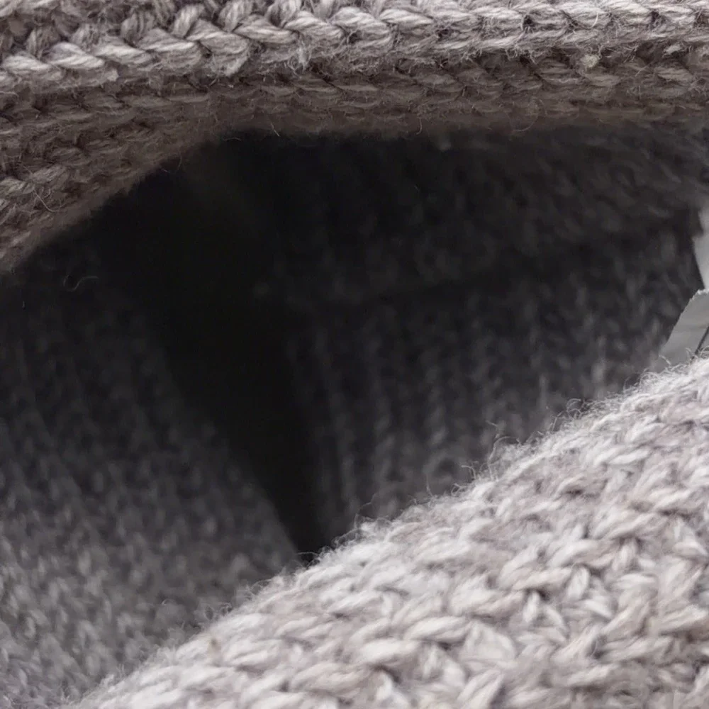 UGG Boots Womens 9 Grey Cardy Tall Knit Button Down 5819 Crochet Winter Casual
